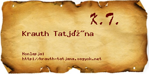 Krauth Tatjána névjegykártya